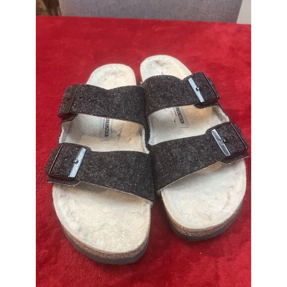 Birkenstock Arizona Wool Felt Rivet Sandals Slides Dark Gray EU 40 (L9, M7) main image 13